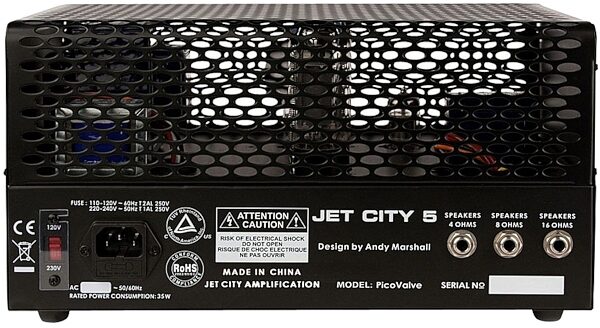 open zoom image for Jet City PicoValve Guitar Amplifier Head Design by THD (5 Watts), Rear