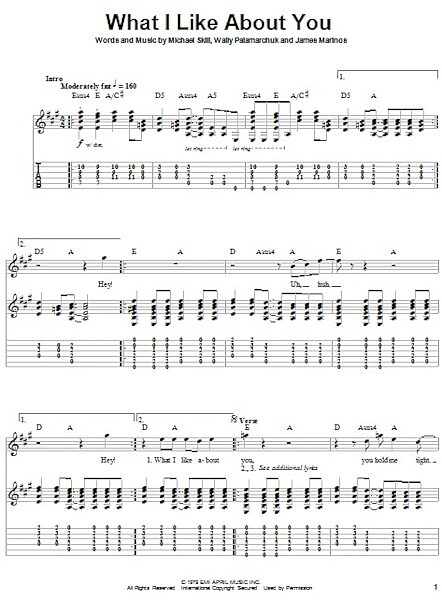 open zoom image for What I Like About You - Guitar Tab Play-Along, New, Main