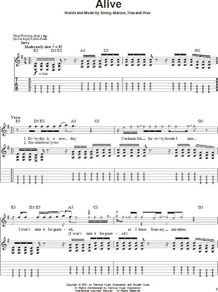 open zoom image for Alive - Guitar Tab Play-Along, New, Main