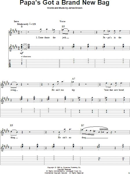 open zoom image for Papa's Got A Brand New Bag - Guitar Tab Play-Along, New, Main