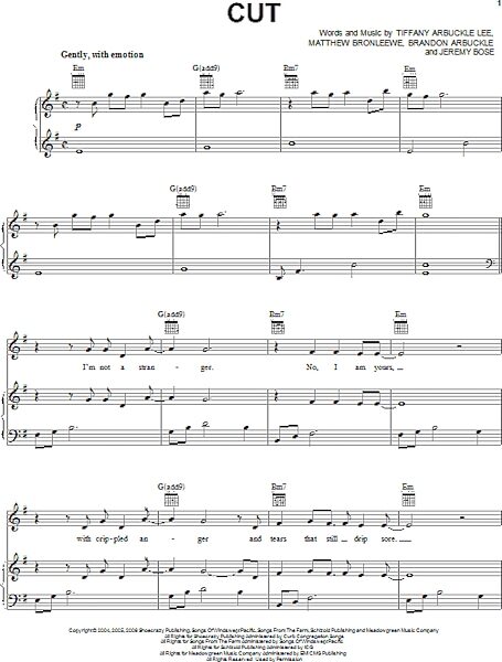 open zoom image for Cut - Piano/Vocal/Guitar, New, Main