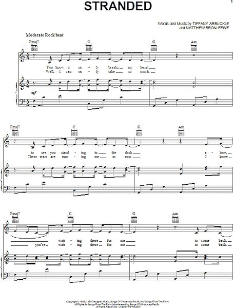 open zoom image for Stranded - Piano/Vocal/Guitar, New, Main