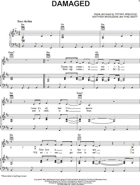 open zoom image for Damaged - Piano/Vocal/Guitar, New, Main