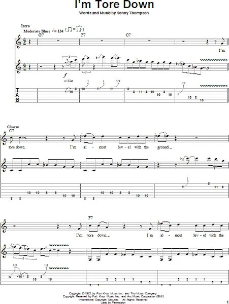 open zoom image for I'm Tore Down - Guitar Tab Play-Along, New, Main