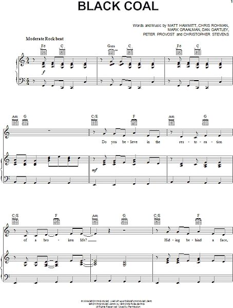open zoom image for Black Coal - Piano/Vocal/Guitar, New, Main