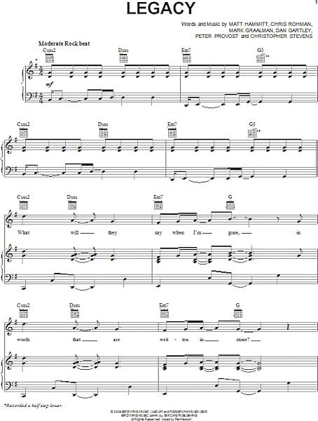 open zoom image for Legacy - Piano/Vocal/Guitar, New, Main