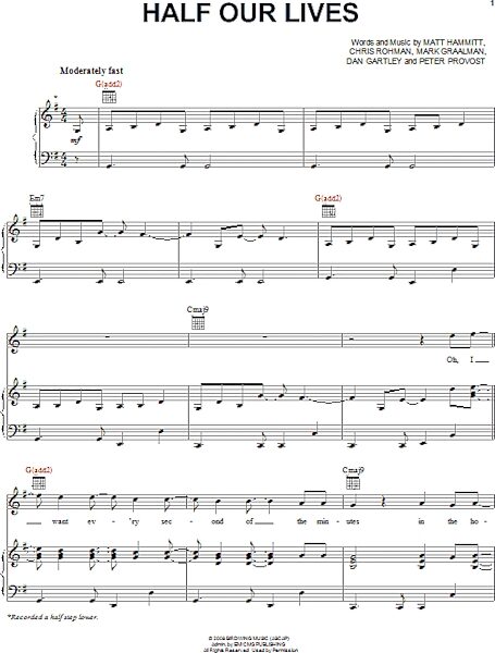 open zoom image for Half Our Lives - Piano/Vocal/Guitar, New, Main
