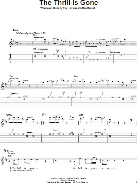 open zoom image for The Thrill Is Gone - Guitar Tab Play-Along, New, Main