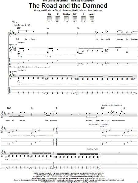 open zoom image for The Road And The Damned - Guitar TAB, New, Main