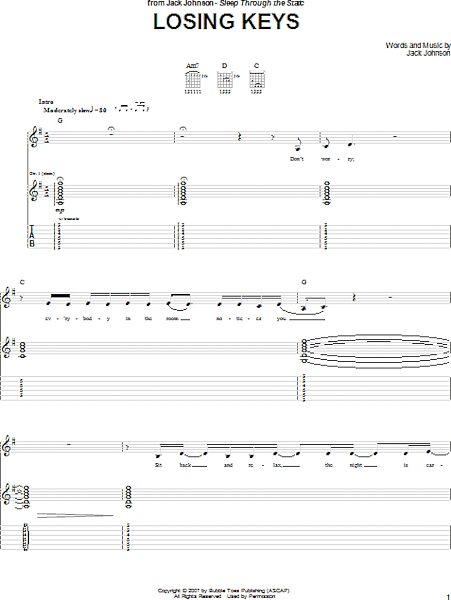 open zoom image for Losing Keys - Guitar TAB, New, Main