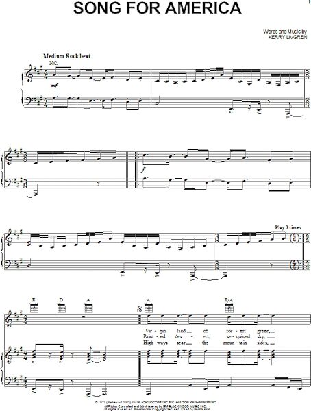 open zoom image for Song For America - Piano/Vocal/Guitar, New, Main