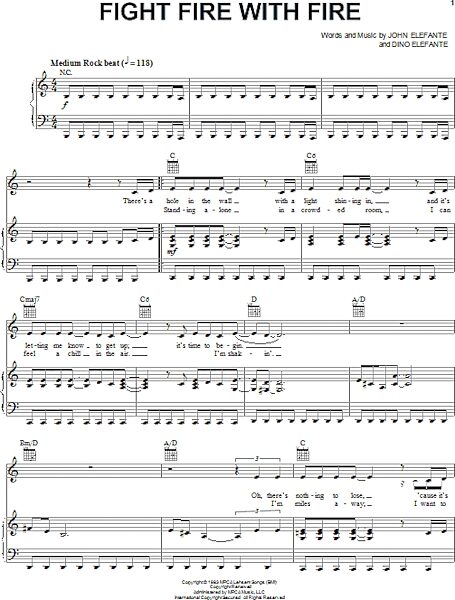 open zoom image for Fight Fire With Fire - Piano/Vocal/Guitar, New, Main