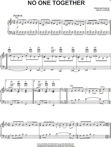 open zoom image for No One Together - Piano/Vocal/Guitar, New, Main