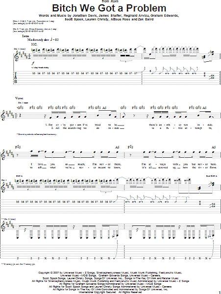 open zoom image for Bitch We Got A Problem - Guitar TAB, New, Main