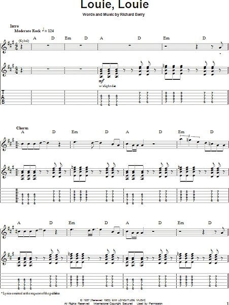 open zoom image for Louie, Louie - Guitar Tab Play-Along, New, Main