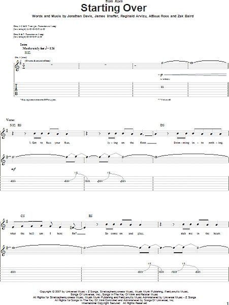 open zoom image for Starting Over - Guitar TAB, New, Main