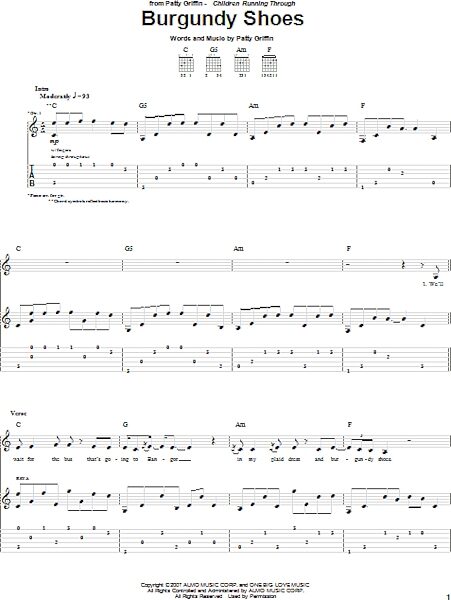 open zoom image for Burgundy Shoes - Guitar TAB, New, Main