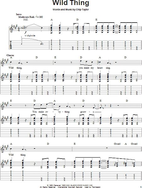 open zoom image for Wild Thing - Guitar Tab Play-Along, New, Main