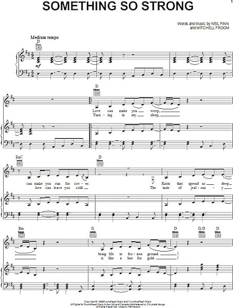 open zoom image for Something So Strong - Piano/Vocal/Guitar, New, Main