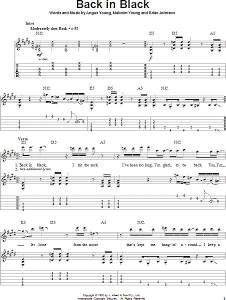 open zoom image for Back In Black - Guitar Tab Play-Along, New, Main
