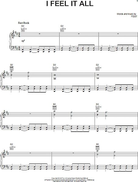 open zoom image for I Feel It All - Piano/Vocal/Guitar, New, Main