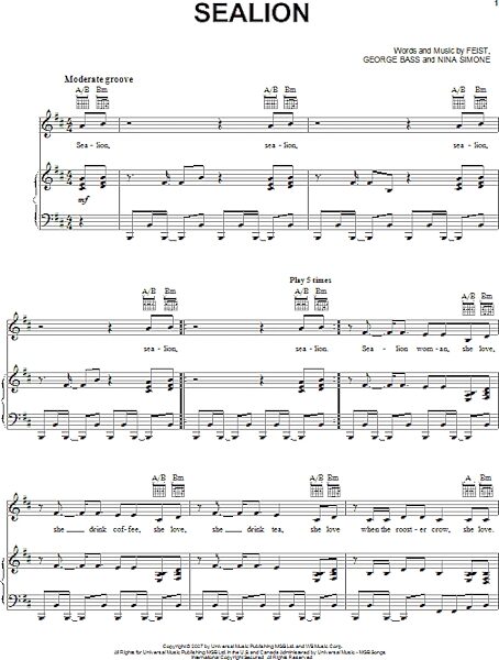 open zoom image for Sealion - Piano/Vocal/Guitar, New, Main