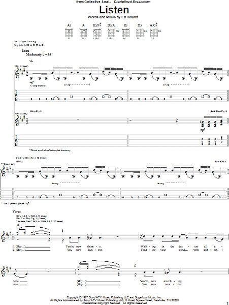 open zoom image for Listen - Guitar TAB, New, Main