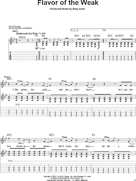 open zoom image for Flavor Of The Weak - Guitar Tab Play-Along, New, Main