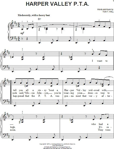 open zoom image for Harper Valley P.T.A. - Easy Piano, New, Main