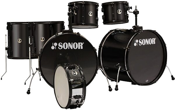 open zoom image for Sonor SSE72DB Extreme Blackout 7-Piece Drum Shell Kit, Blackout