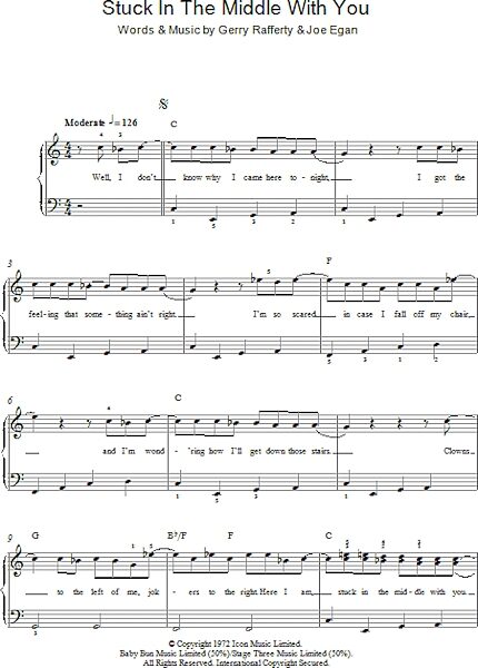 open zoom image for Stuck In The Middle With You - Easy Piano, New, Main