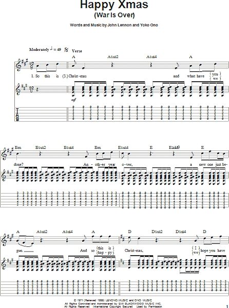 open zoom image for Happy Xmas (War Is Over) - Guitar Tab Play-Along, New, Main