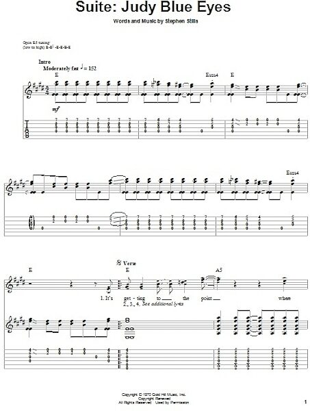 open zoom image for Suite: Judy Blue Eyes - Guitar Tab Play-Along, New, Main