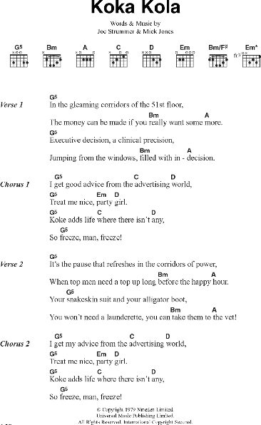 open zoom image for Koka Kola - Guitar Chords/Lyrics, New, Main