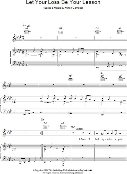 open zoom image for Let Your Loss Be Your Lesson - Piano/Vocal/Guitar, New, Main
