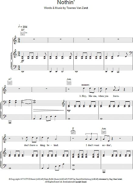 open zoom image for Nothin' - Piano/Vocal/Guitar, New, Main