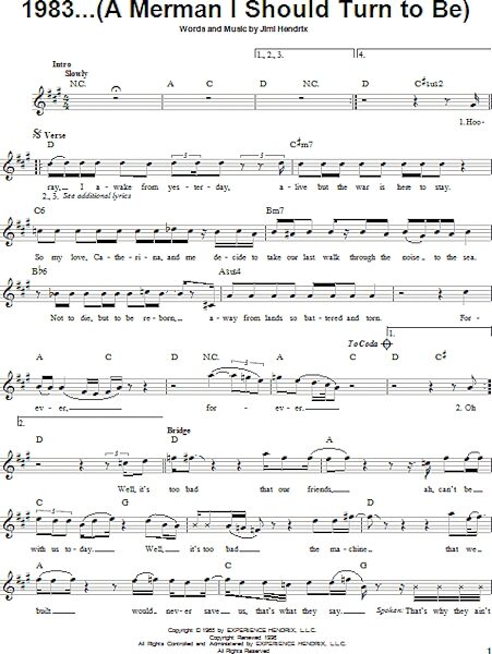 open zoom image for 1983...(A Merman I Should Turn To Be) - Easy Guitar, New, Main