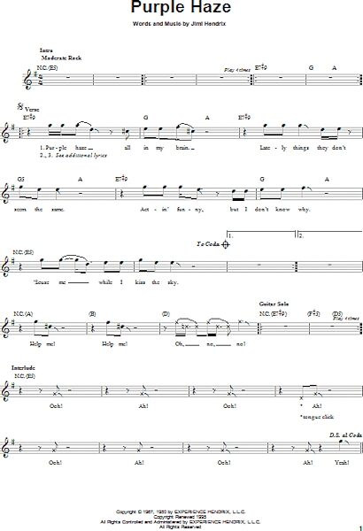 open zoom image for Purple Haze - Easy Guitar, New, Main