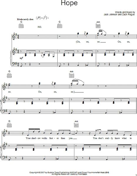 open zoom image for Hope - Piano/Vocal/Guitar, New, Main