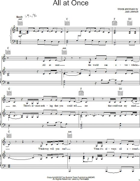 open zoom image for All At Once - Piano/Vocal/Guitar, New, Main