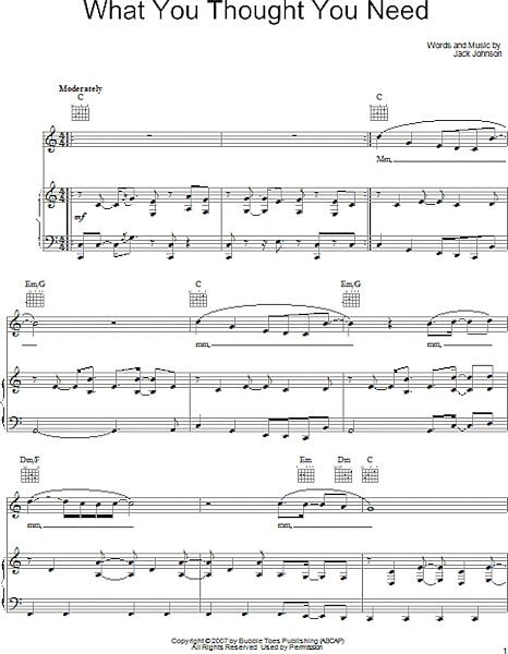 open zoom image for What You Thought You Need - Piano/Vocal/Guitar, New, Main