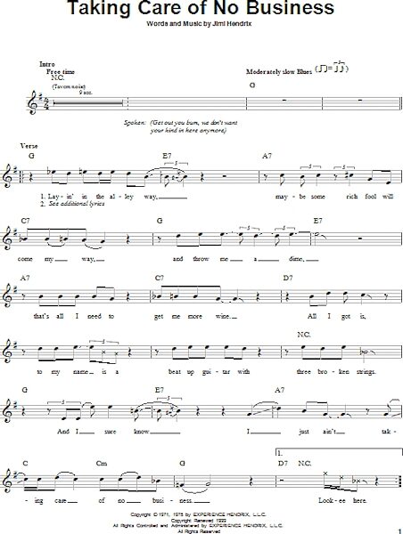 open zoom image for Taking Care Of No Business - Easy Guitar, New, Main