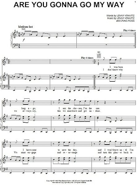 open zoom image for Are You Gonna Go My Way - Piano/Vocal/Guitar, New, Main