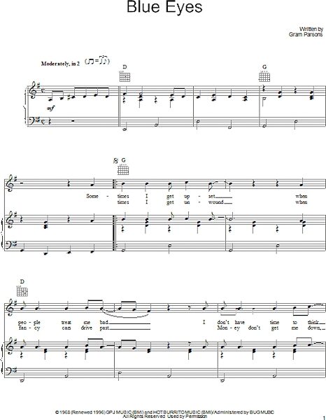 open zoom image for Blue Eyes - Piano/Vocal/Guitar, New, Main