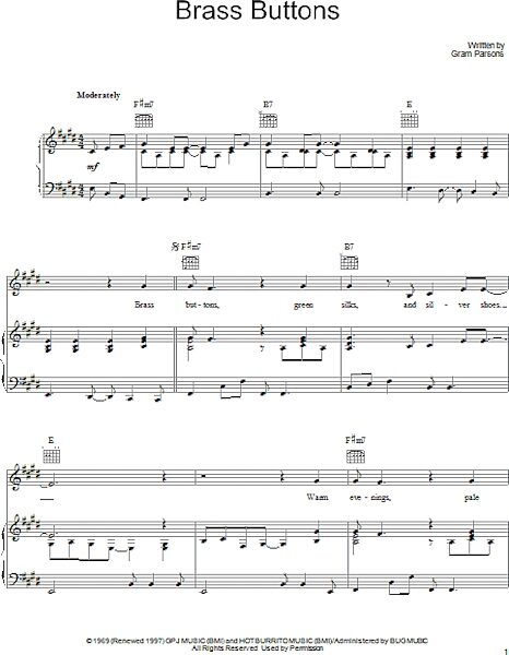 open zoom image for Brass Buttons - Piano/Vocal/Guitar, New, Main