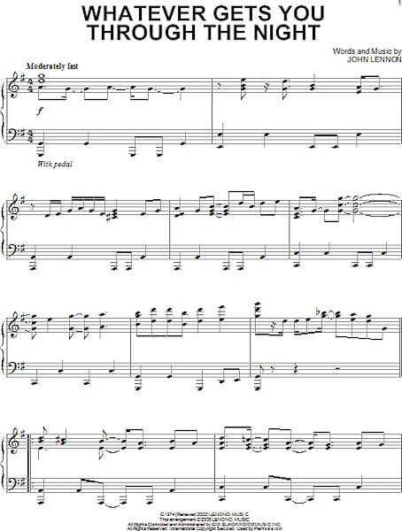 open zoom image for Whatever Gets You Through The Night - Piano Solo, New, Main