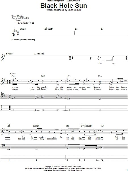 open zoom image for Black Hole Sun - Bass Tab, New, Main