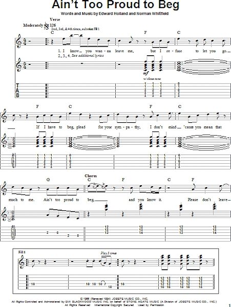 open zoom image for Ain't Too Proud To Beg - Guitar Tab Play-Along, New, Main