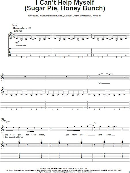 open zoom image for I Can't Help Myself (Sugar Pie, Honey Bunch) - Guitar Tab Play-Along, New, Main
