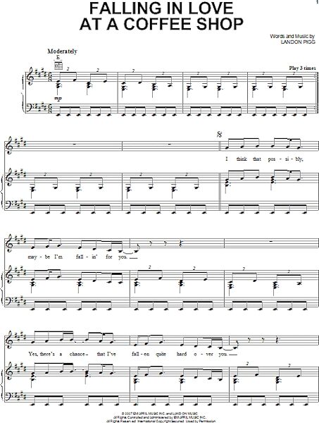 open zoom image for Falling In Love At A Coffee Shop - Piano/Vocal/Guitar, New, Main